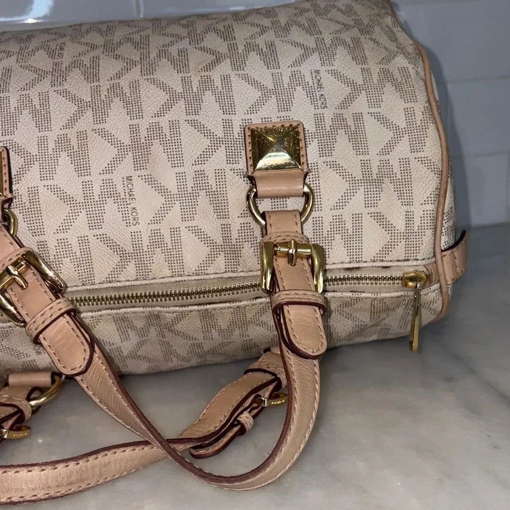 Michael Kors Bag Purse Handbag Pocketbook Grayson Duffle Satchel Tote Pocketbook - Picture 11 of 16